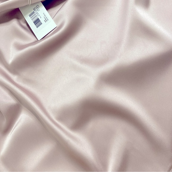 Flounce London Satin Sleeveless V-Neck Mini Slip Dress In Blush Pink - Size 10 - Picture 8 of 8
